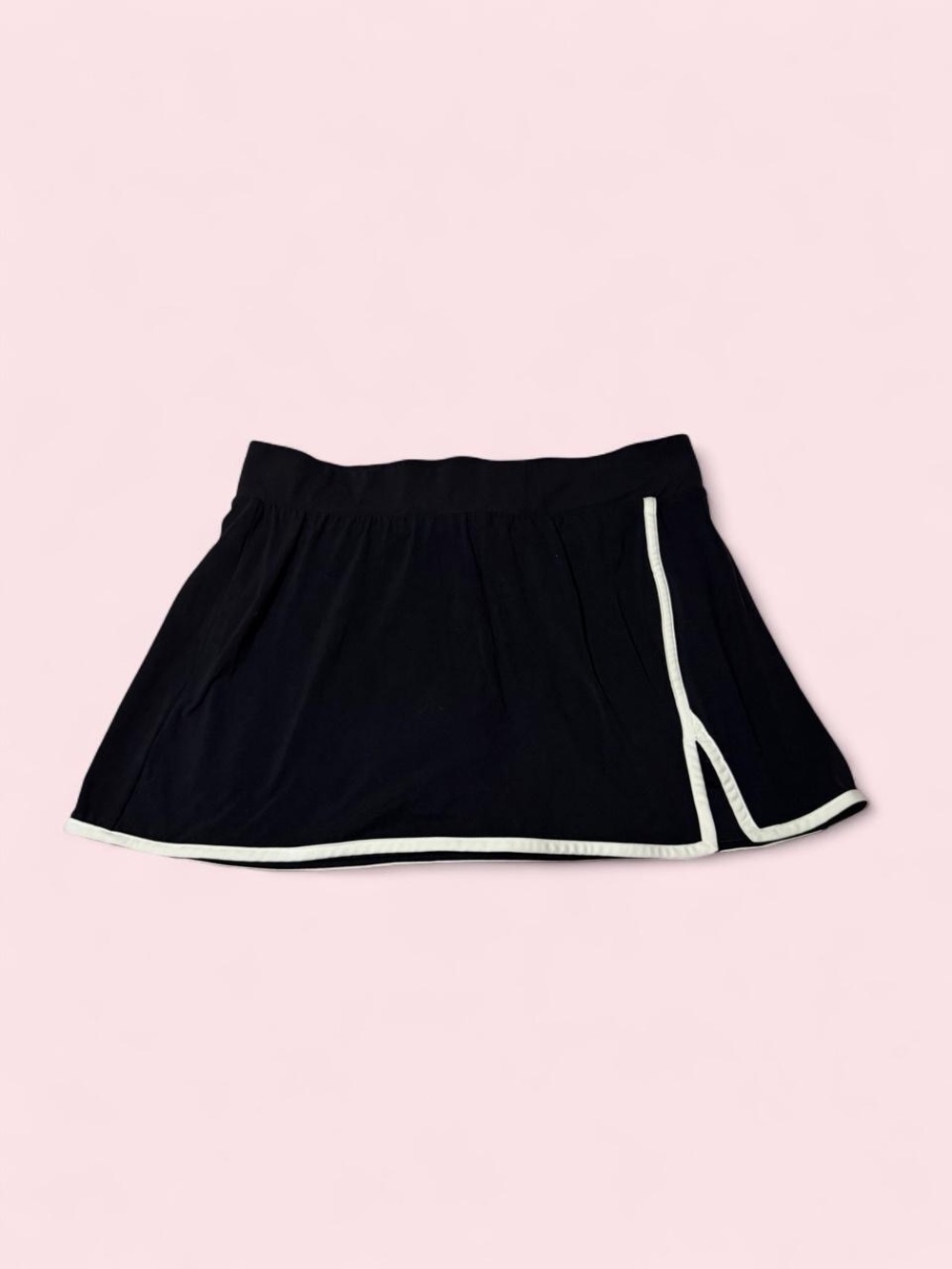 all in motion Black Mini Skort with White Trim